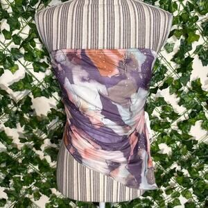 New without tags multi coloured whimsical abstract strapless top